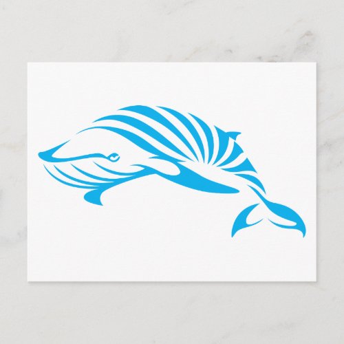 Blue Whale in Swish Drawing Style Postcard