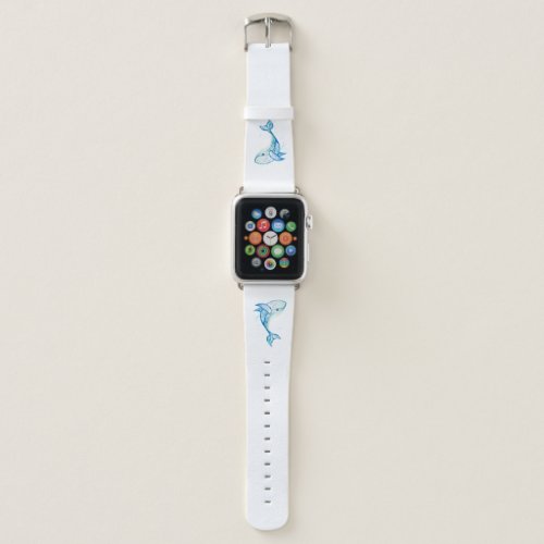 Blue whale in watercolors apple watch band