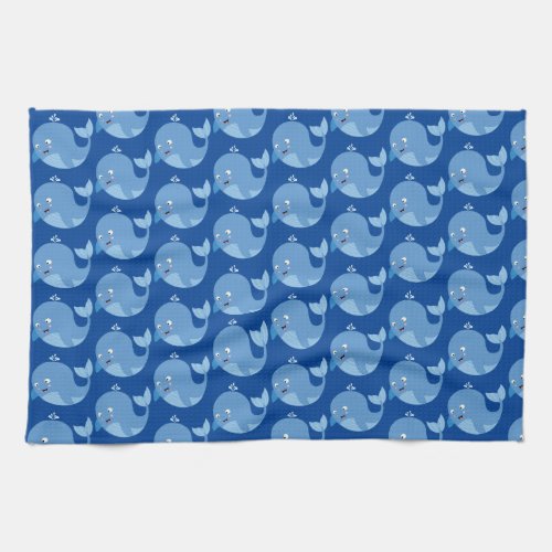 blue whale  Kitchen Towel