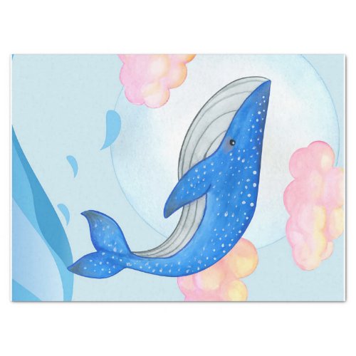 Blue Whale Lovers  Cute Blue Whale Funny Gifts Tissue Paper