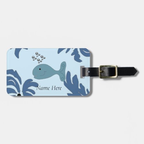 Blue Whale Luggage Tag