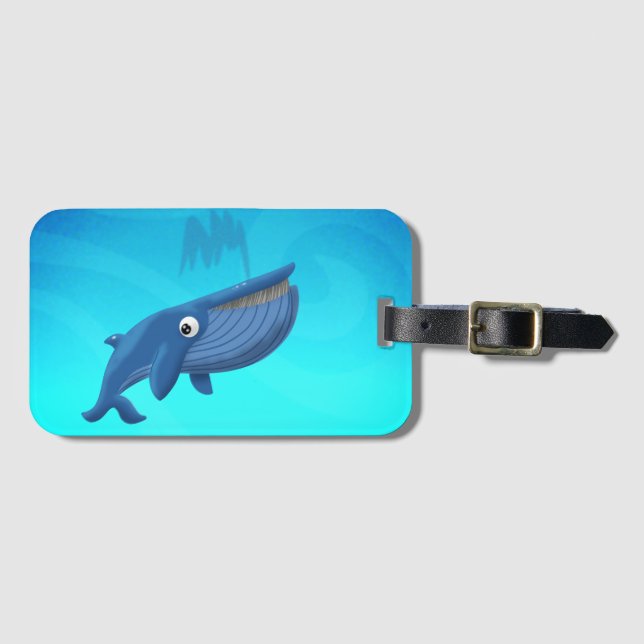 Blue Whale Luggage Tag (Front Horizontal)