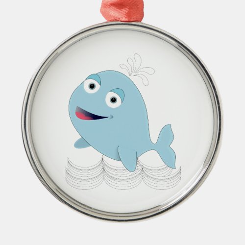 Blue Whale Metal Ornament