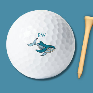 Blue Whale Monogram  Golf Balls