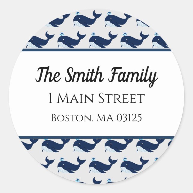 Blue Whale, Nautical Address Label (Front)