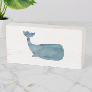 Blue Whale Nautical Art Wooden Box Sign
