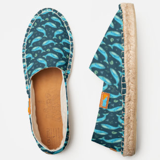 Blue Whale Nautical Beach Ocean Sea Life Pattern Espadrilles