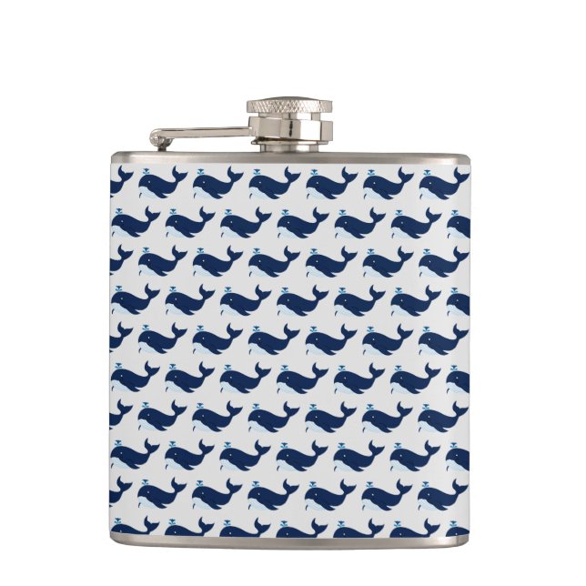 Blue Whale, Nautical Flask (Front)