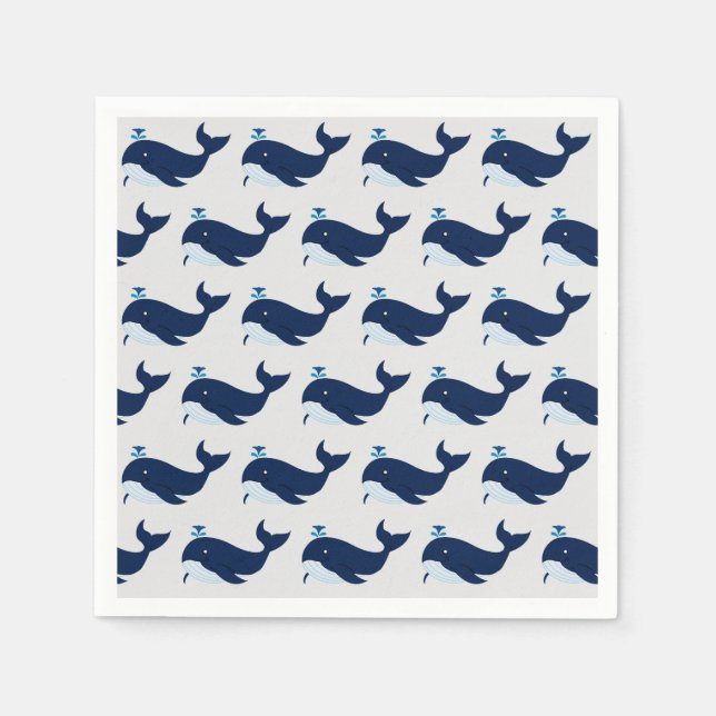 Blue Whale, Nautical Napkins (Front)