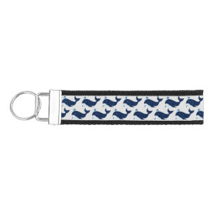 Blue Whale, Nautical Wrist Keychain