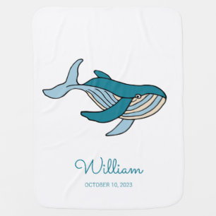 Blue Whale New Baby Boy Baby Blanket