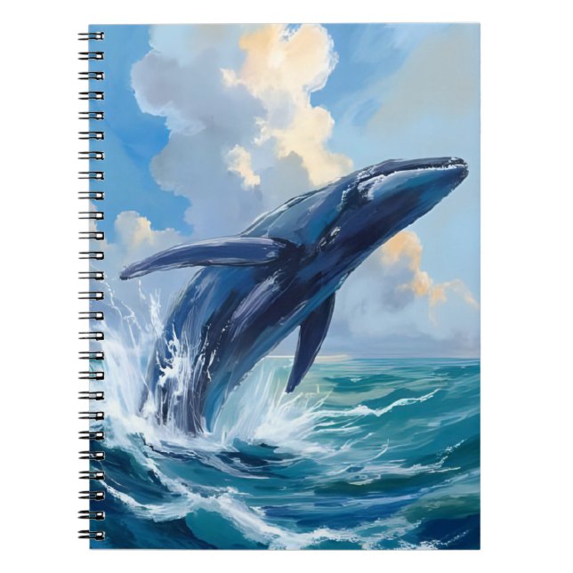 Blue Whale | Ocean Sea Animal Watercolor Notebook (Front)