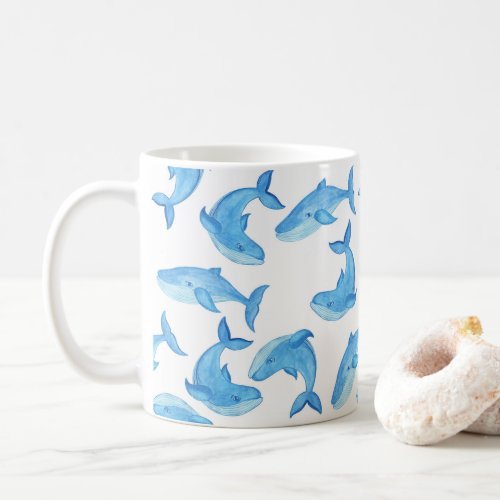 Blue Whale Ocean Sea Cute Beach Coffee Mug