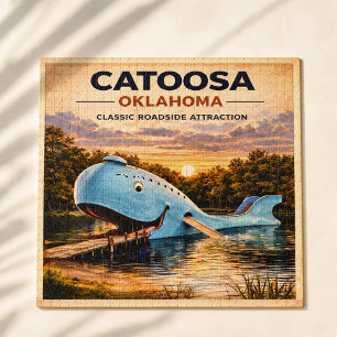 Blue Whale of Catoosa Oklahoma Route 66 Vintage Jigsaw Puzzle