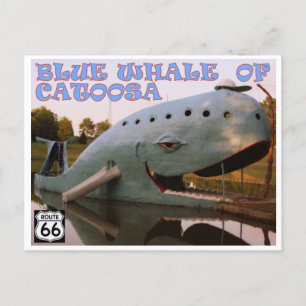 Blue Whale of Catoosa Route 66 Postcard