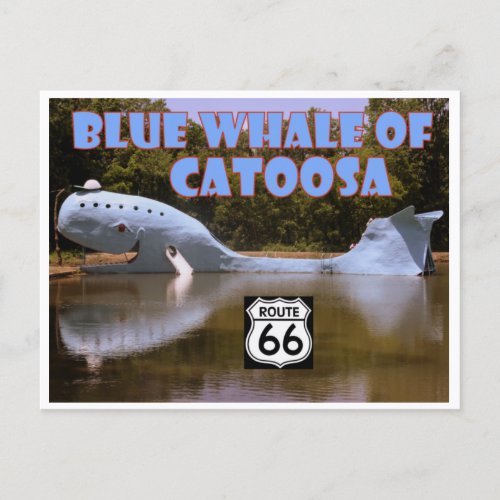 Blue Whale of Catoosa Route 66 Postcard