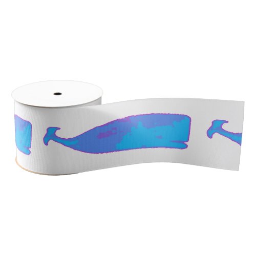 blue whale on any color grosgrain ribbon