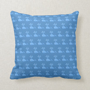 Blue Whale Pattern. Throw Pillow