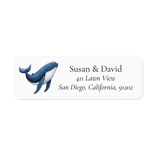 Blue Whale Personalized Address Label (Front)