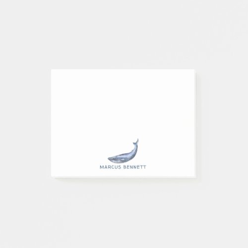 Blue Whale Personalized Post It Notes