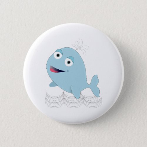 Blue Whale Pinback Button