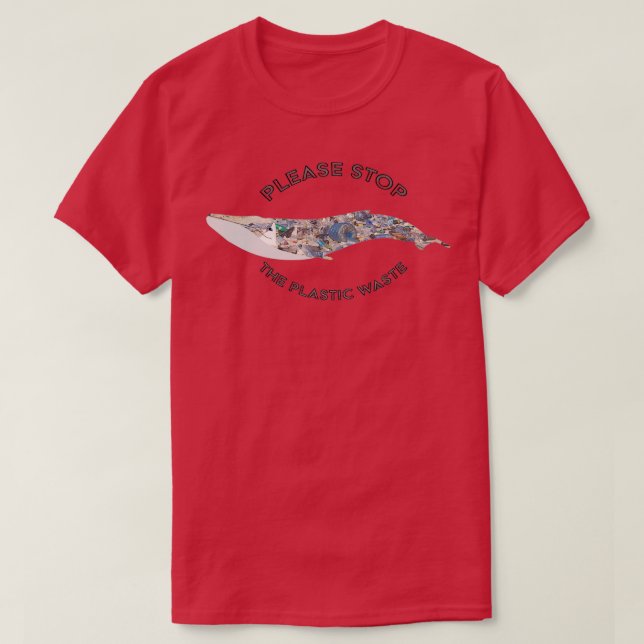 Blue Whale Pollution T-Shirt (Design Front)