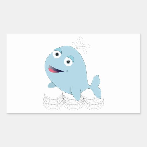 Blue Whale Rectangular Sticker