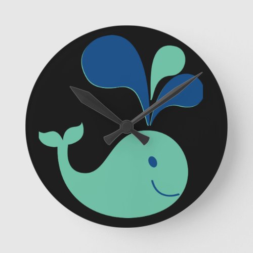 Blue Whale  Round Clock
