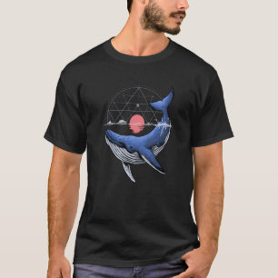 Blue Whale Sacred Geometry Animal Conservation T-Shirt