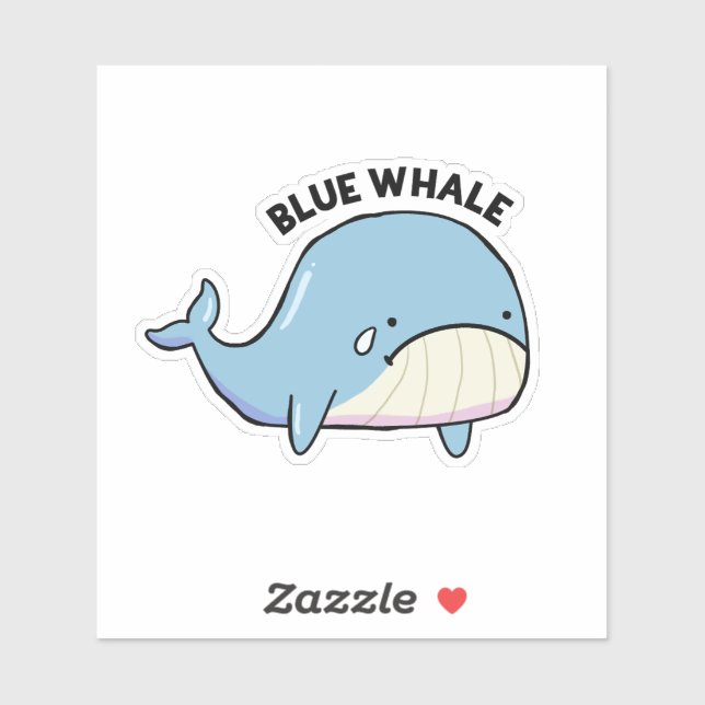 Blue Whale Sad Whale Pun Die-Cut Sticker (Sheet)