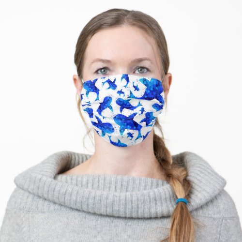 Blue Whale Shark Pattern Adult Cloth Face Mask