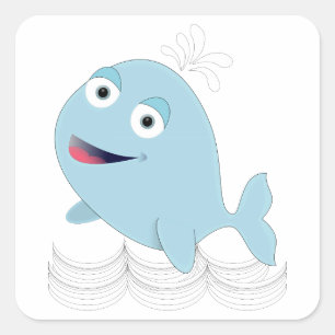 Blue Whale Square Sticker