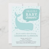 Blue Whale Stylish Baby Shower Invitations (Front)