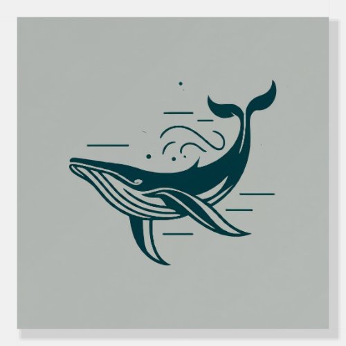 Blue Whale Swimming illustration Foam Board