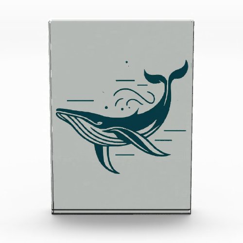Blue Whale Swimming illustration Photo Block