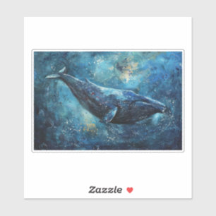 Blue whale swimming in the sea sticker