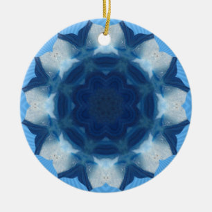 Blue "Whale Tail" Pattern! Ceramic Ornament