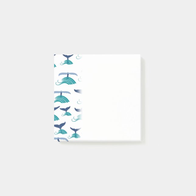 Blue Whale Tail Waves Sea Animal Ocean Marine Post-it Notes (Front)