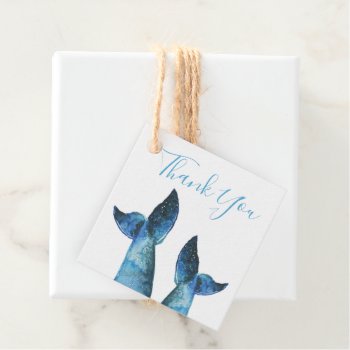 Blue Whale Tale Favor Tags by Charmalot at Zazzle