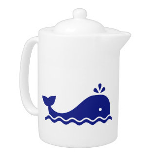 Blue whale teapot