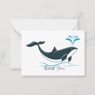 Blue Whale Thank You Note Card