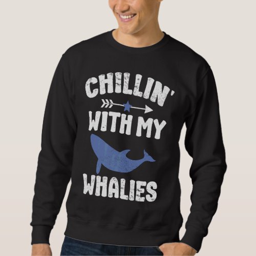 Blue whale watching cetacean  1 sweatshirt
