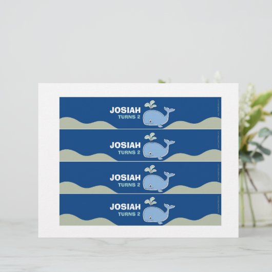 Blue Whale Water Bottle Labels (Standing Front)
