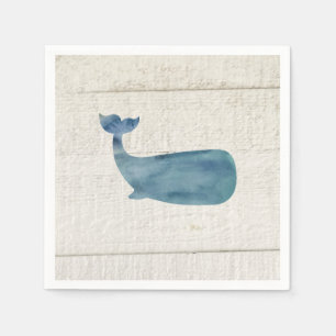 Blue Whale Watercolor Texture Napkins