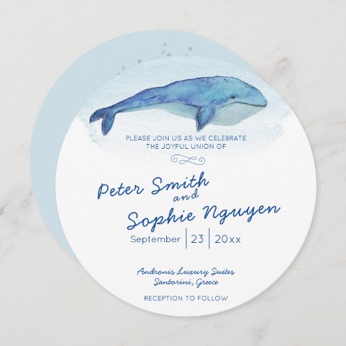 Blue whale Wedding Invitation