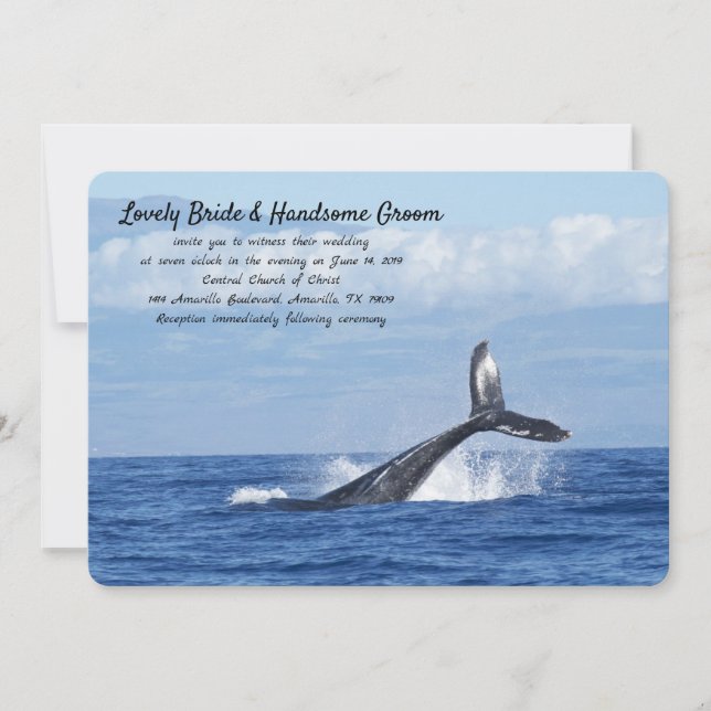 Blue Whale Wedding Invitation (Front)