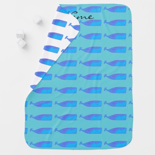 blue whales baby blanket (In Situ)