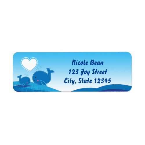 Blue Whales Baby Shower Invitation Address Labels