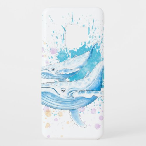 Blue Whales Color Splash Case_Mate Samsung Galaxy S9 Case