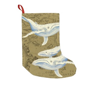 Blue Whales Family Olive Green Small Christmas Stocking by EveyArtStore at Zazzle